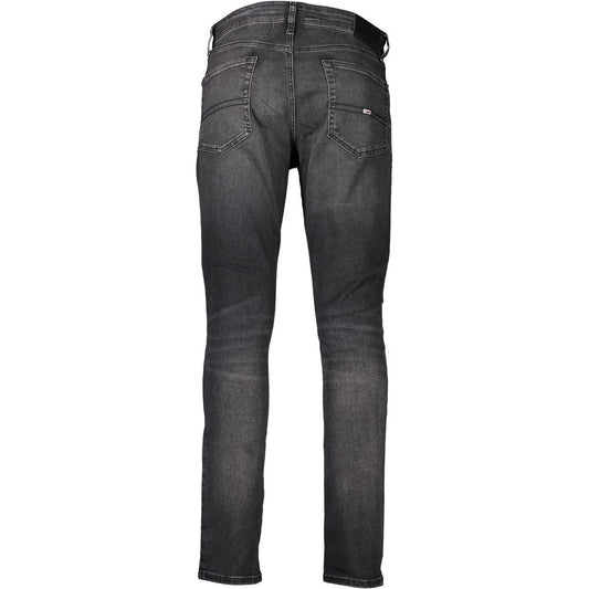Black Cotton Slim Men Jeans