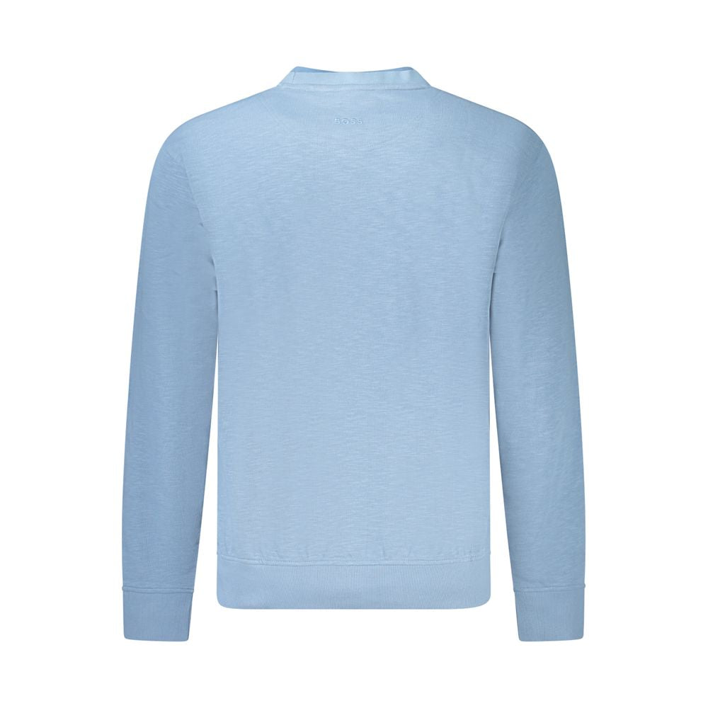 Blue Cotton Men Sweater