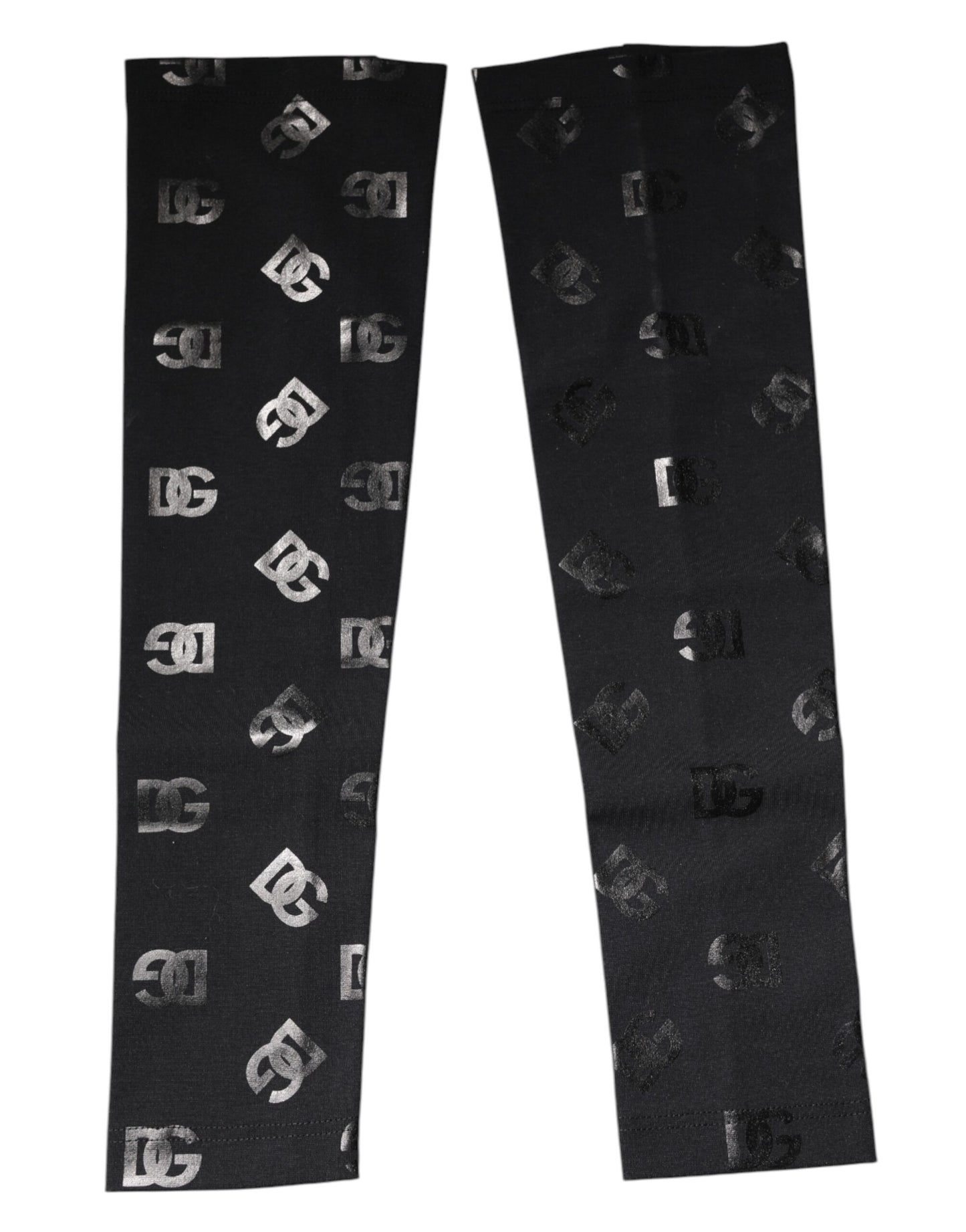 Black DG Logo Monogram Wool Stretch Arm Sleeves