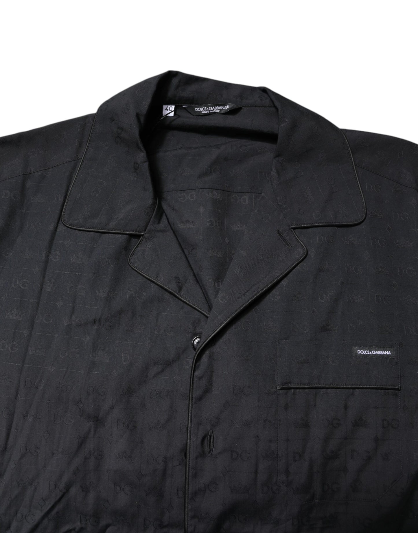 Black Cotton Men Pajama Set Sleepwear