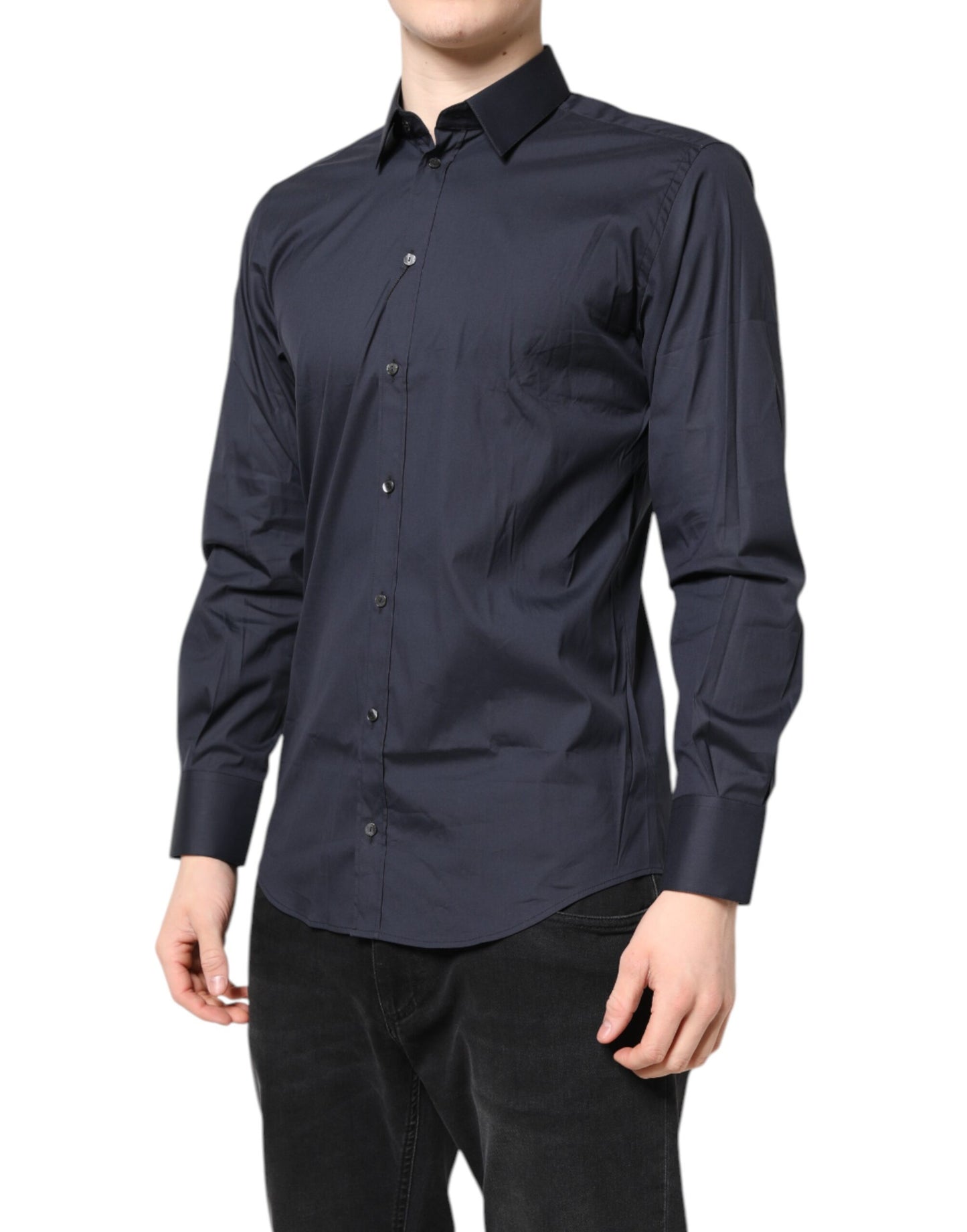 Dark Blue MARTINI Cotton Dress Formal Shirt