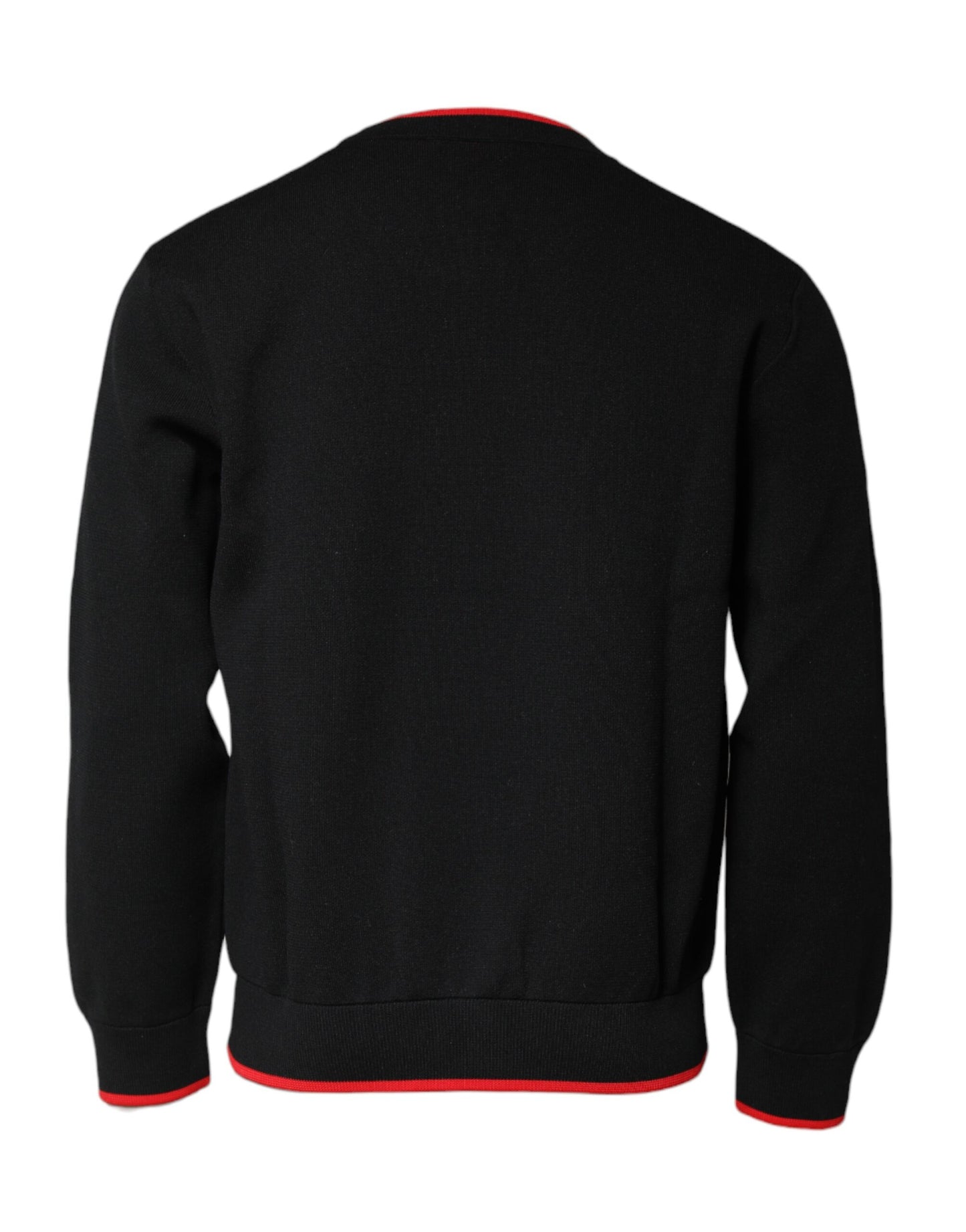 Black Nylon DGLogo Knit Men Pullover Sweater