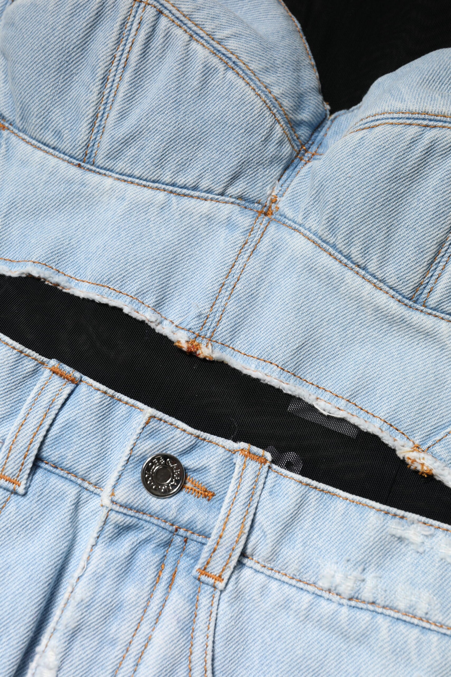 Black Blue Long Sleeves Denim Mini Dress