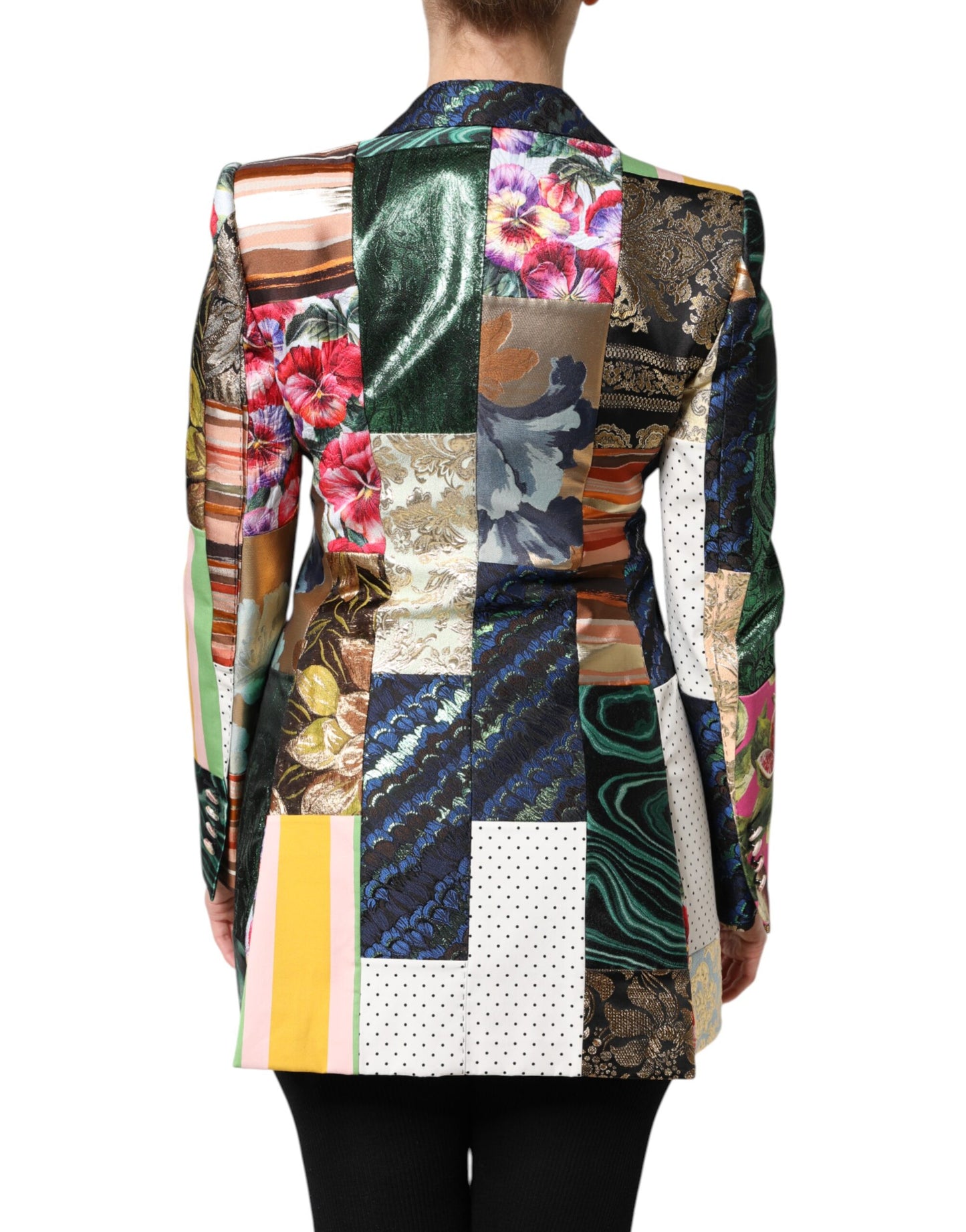 Multicolor Floral Patchwork Jacquard Jacket