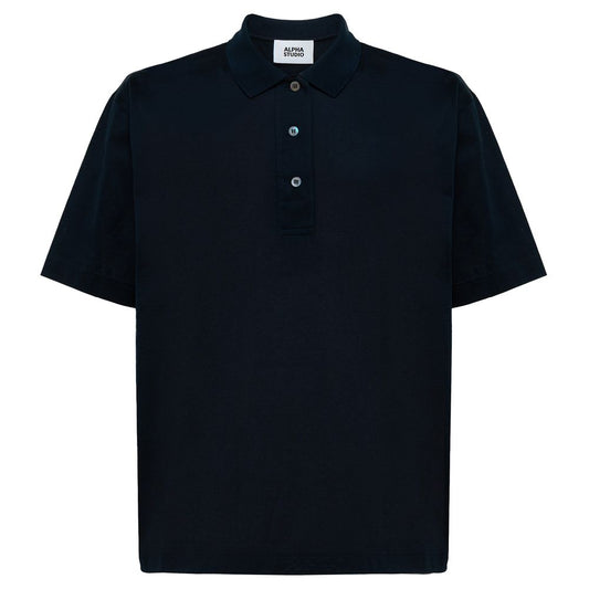 Blue Cotton Polo Shirt
