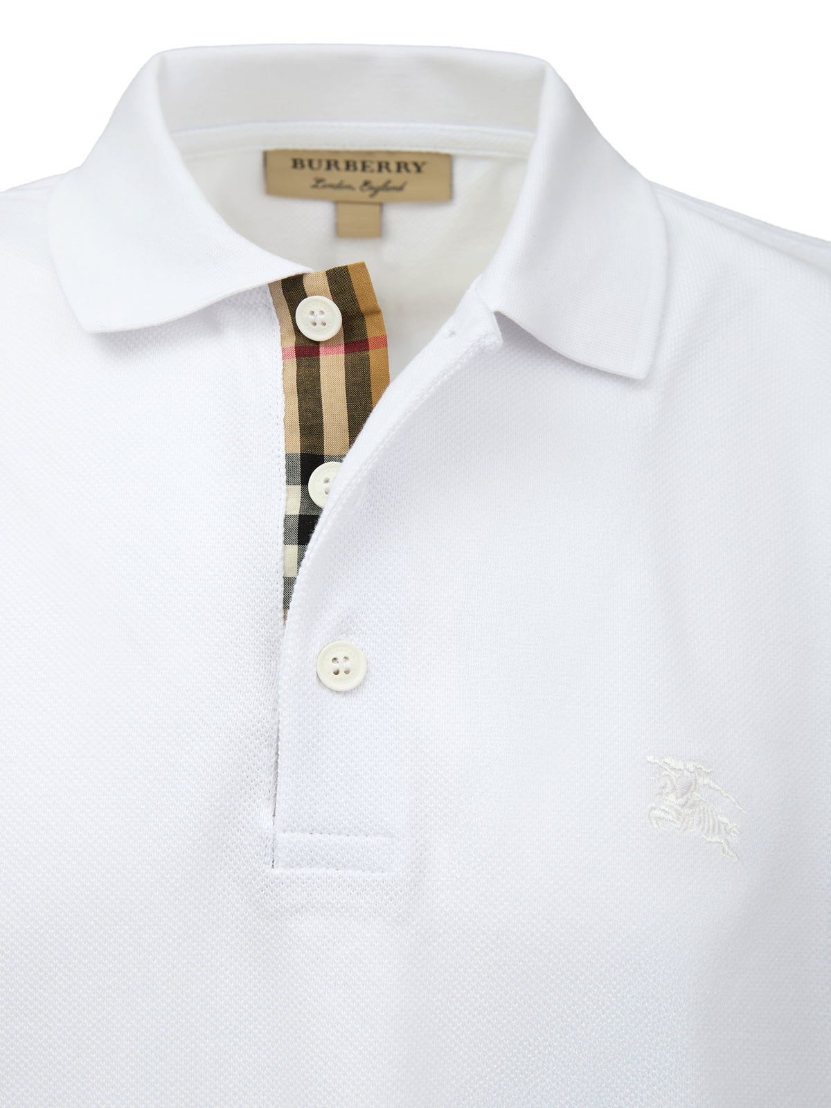 White Cotton Collared Polo Shirt