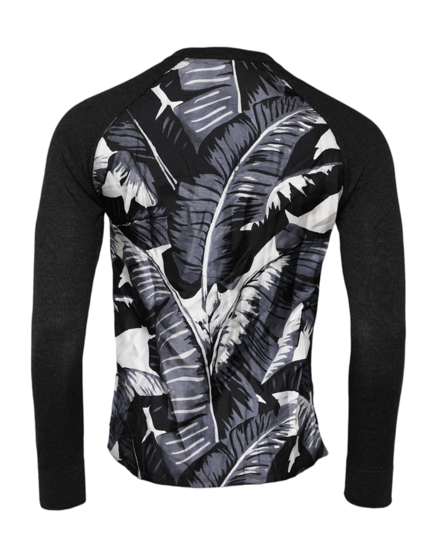 Black Printed Knitted Men Pullover Sweater
