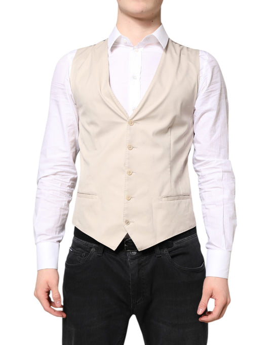 Beige Gray Dress Men Formal Waistcoat Vest