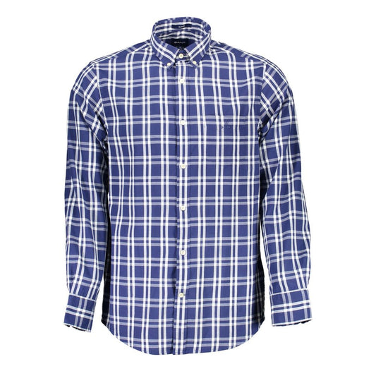 Blue Cotton Men Shirt