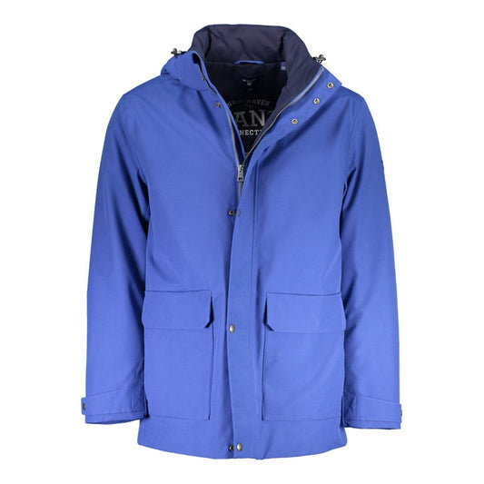 Blue Cotton Men Jacket