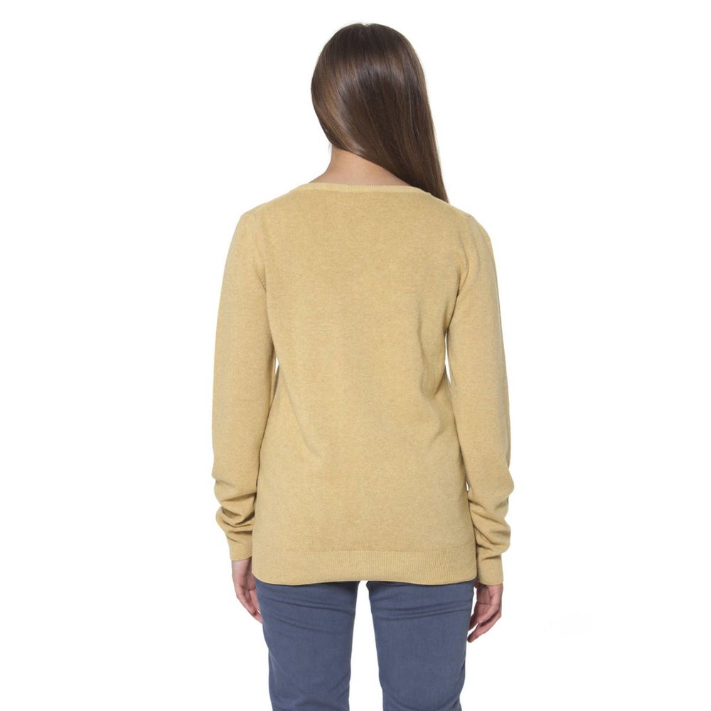 Yellow Wool Women Cardigan