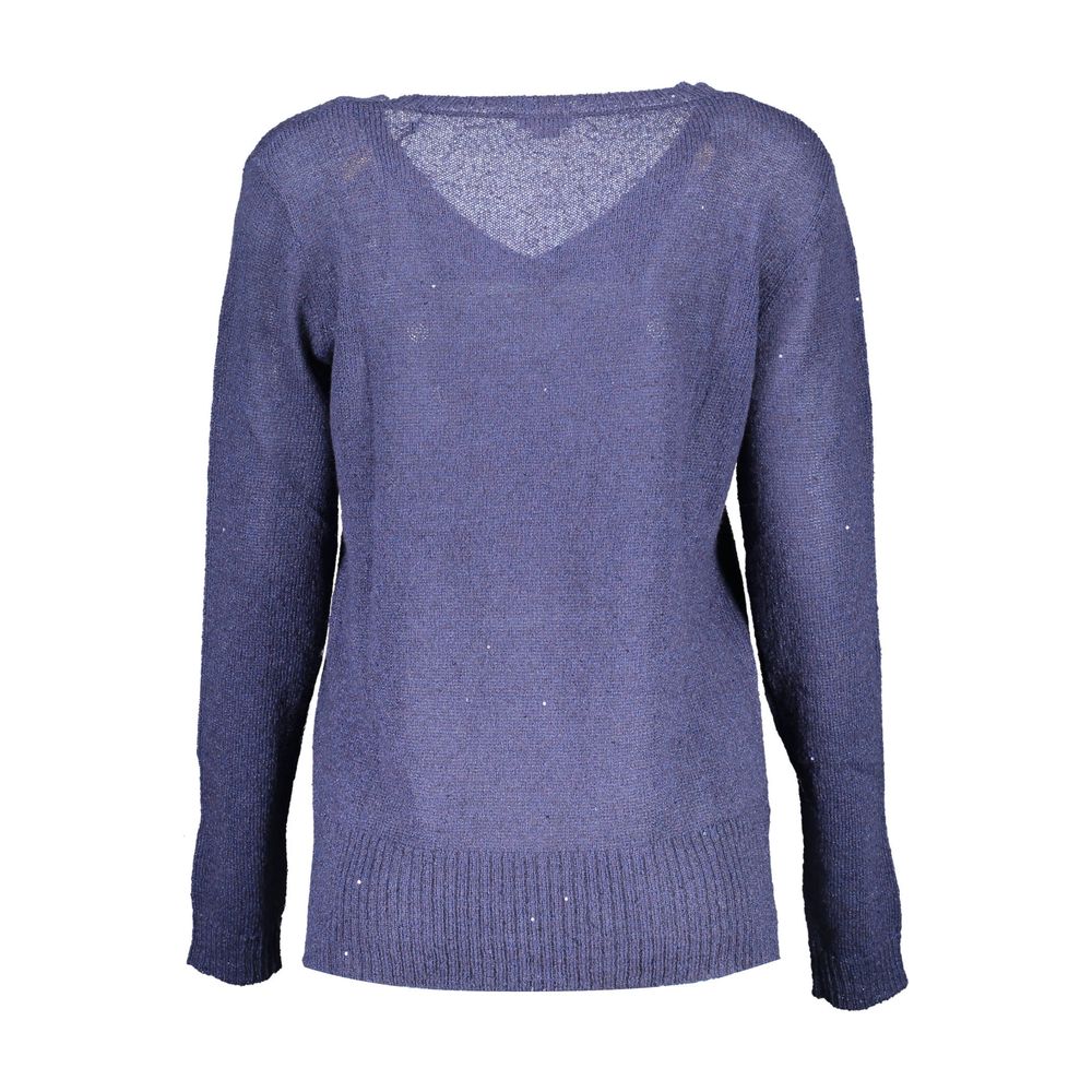 Blue Acrylic Women Sweater