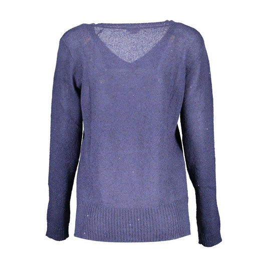 Blue Acrylic Women Sweater