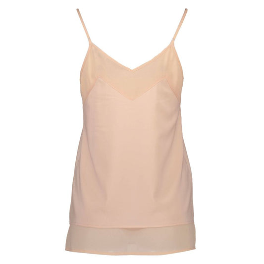 Pink Polyester Women Tank Top