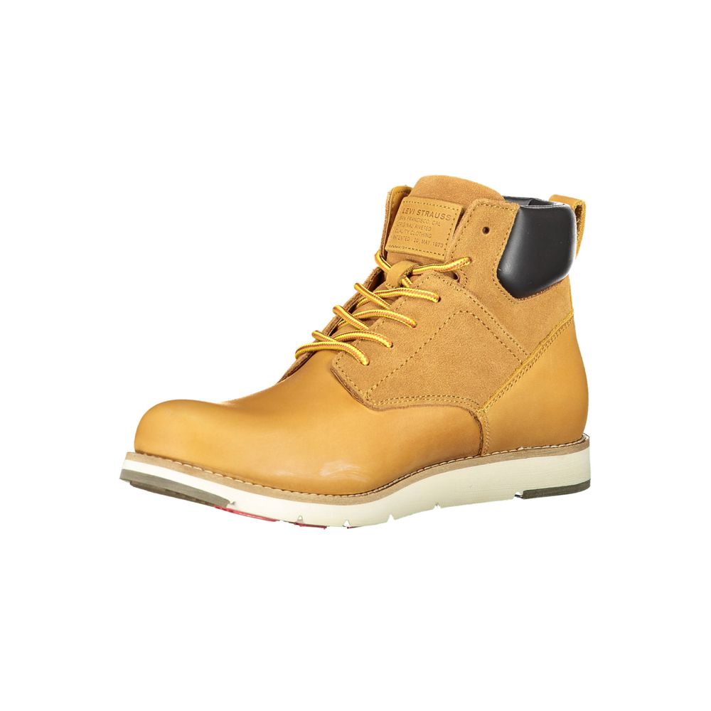Beige Leather Men Boot