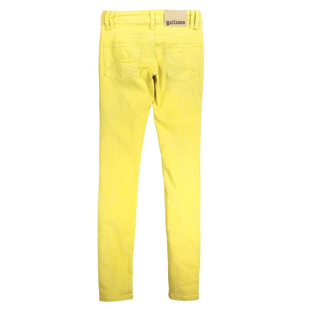 Yellow Cotton Women Jeans