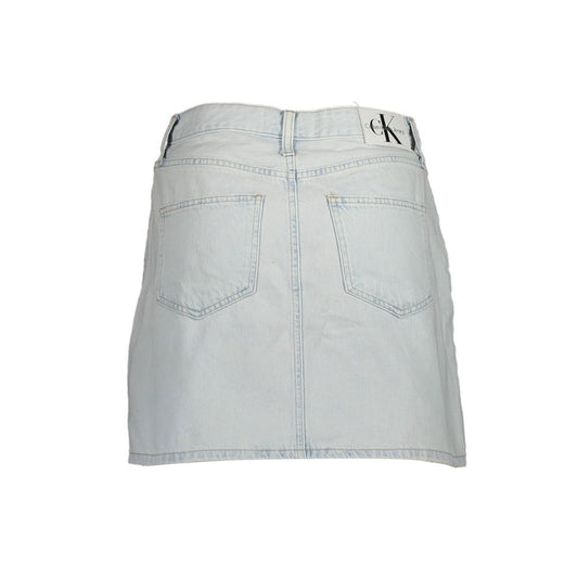 Light Blue Cotton Women Skirt