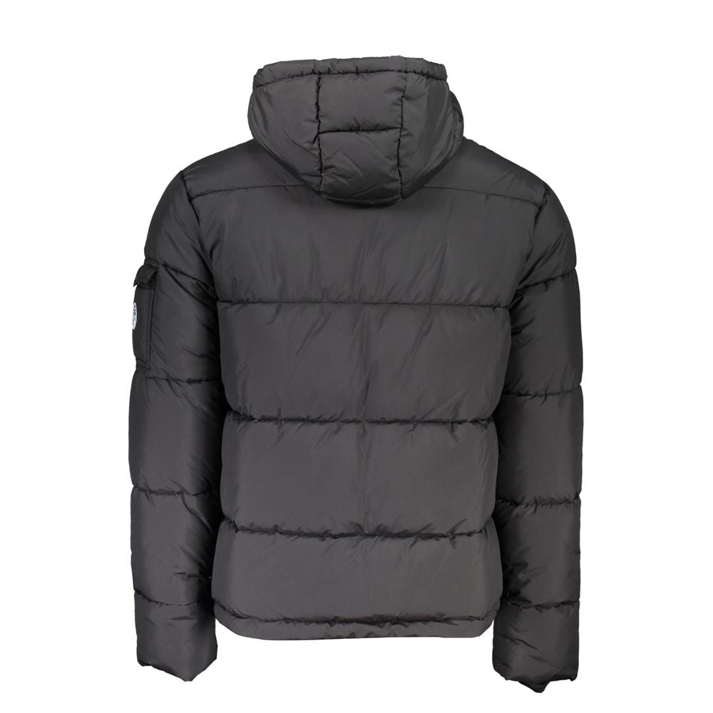 Black Polyester Men Jacket