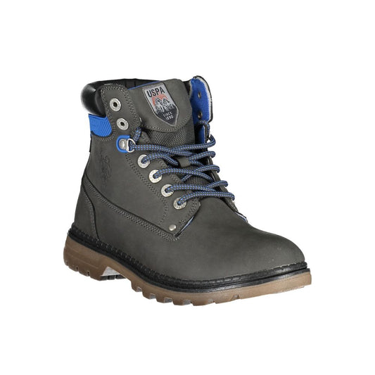 Gray Polyester Men Boot
