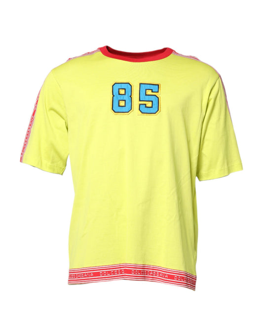 Green Cotton 85 Patch Crew Neck T-shirt