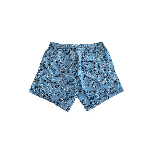 Light Blue Polyester Men Swim Trunk
