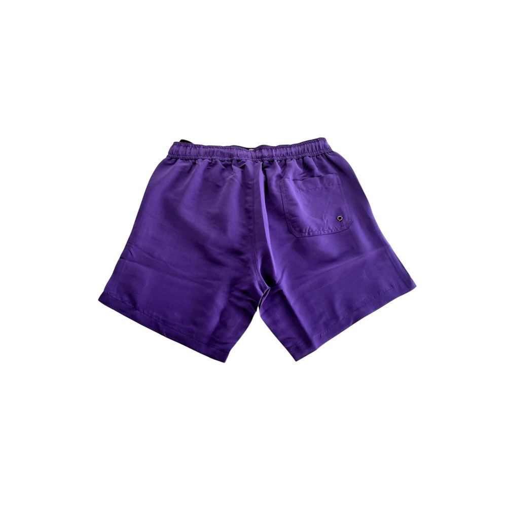 Purple Polyester Men Swim Short