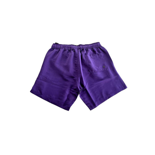Purple Polyester Men Swim Short