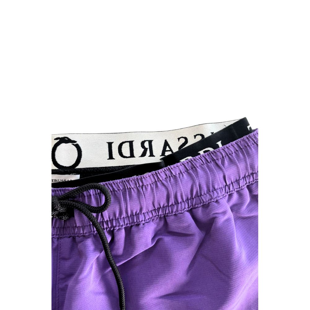 Purple Polyester Men Swim Short