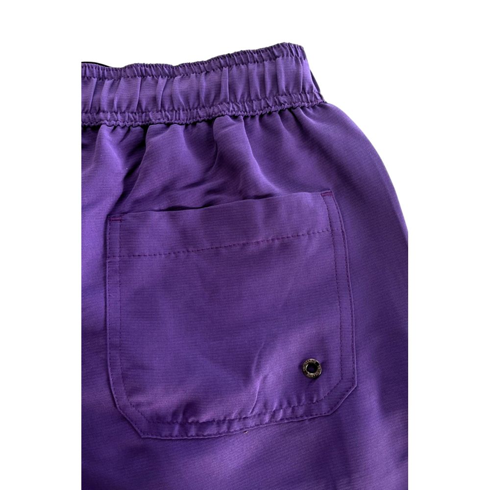 Purple Polyester Men Swim Short