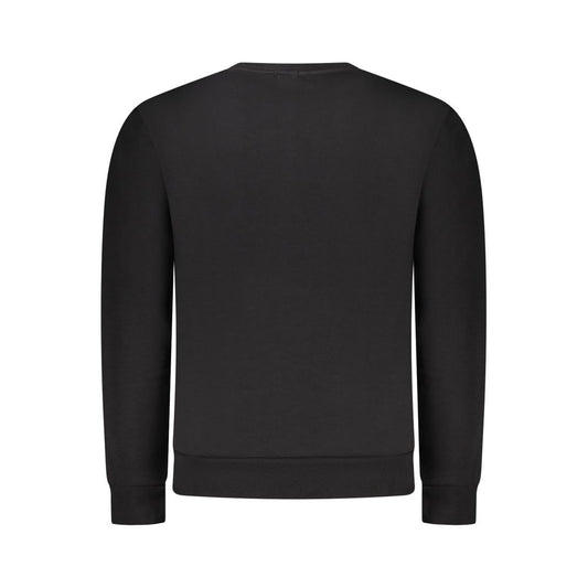 Black Cotton Men's Crewneck Sweater