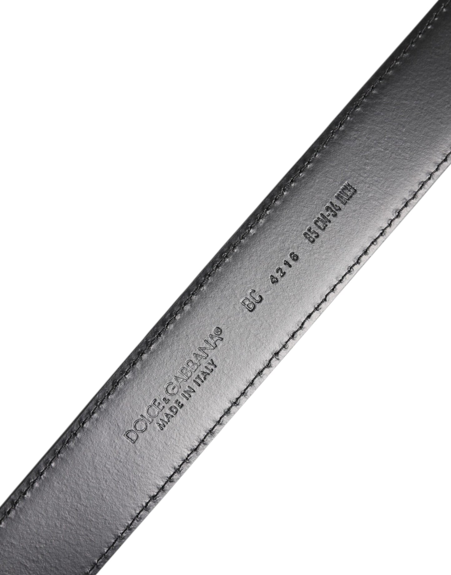 Black Classic Calf Leather Silver Buckle Belt