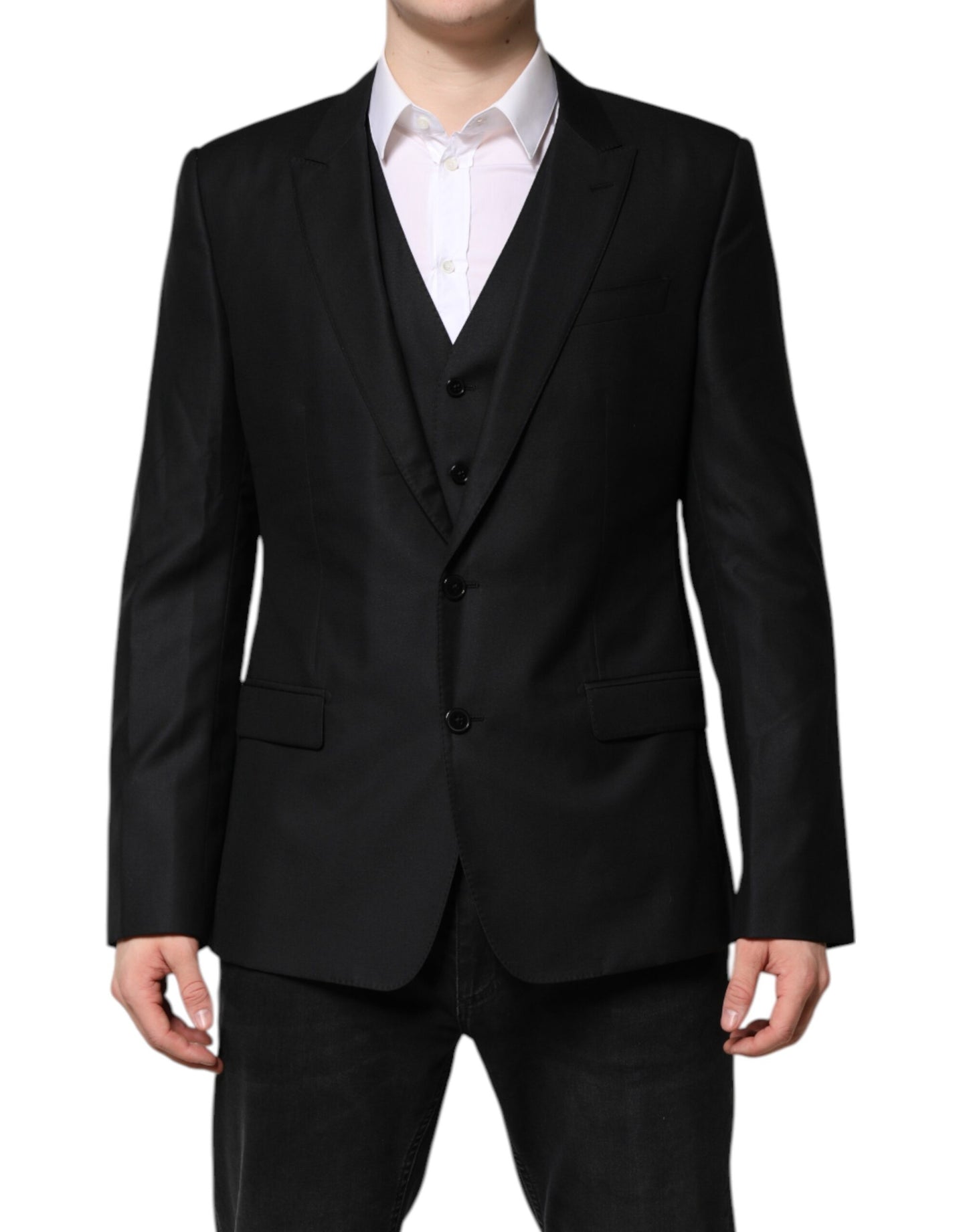 Black Single Breasted Suit 2 Piece Jacket