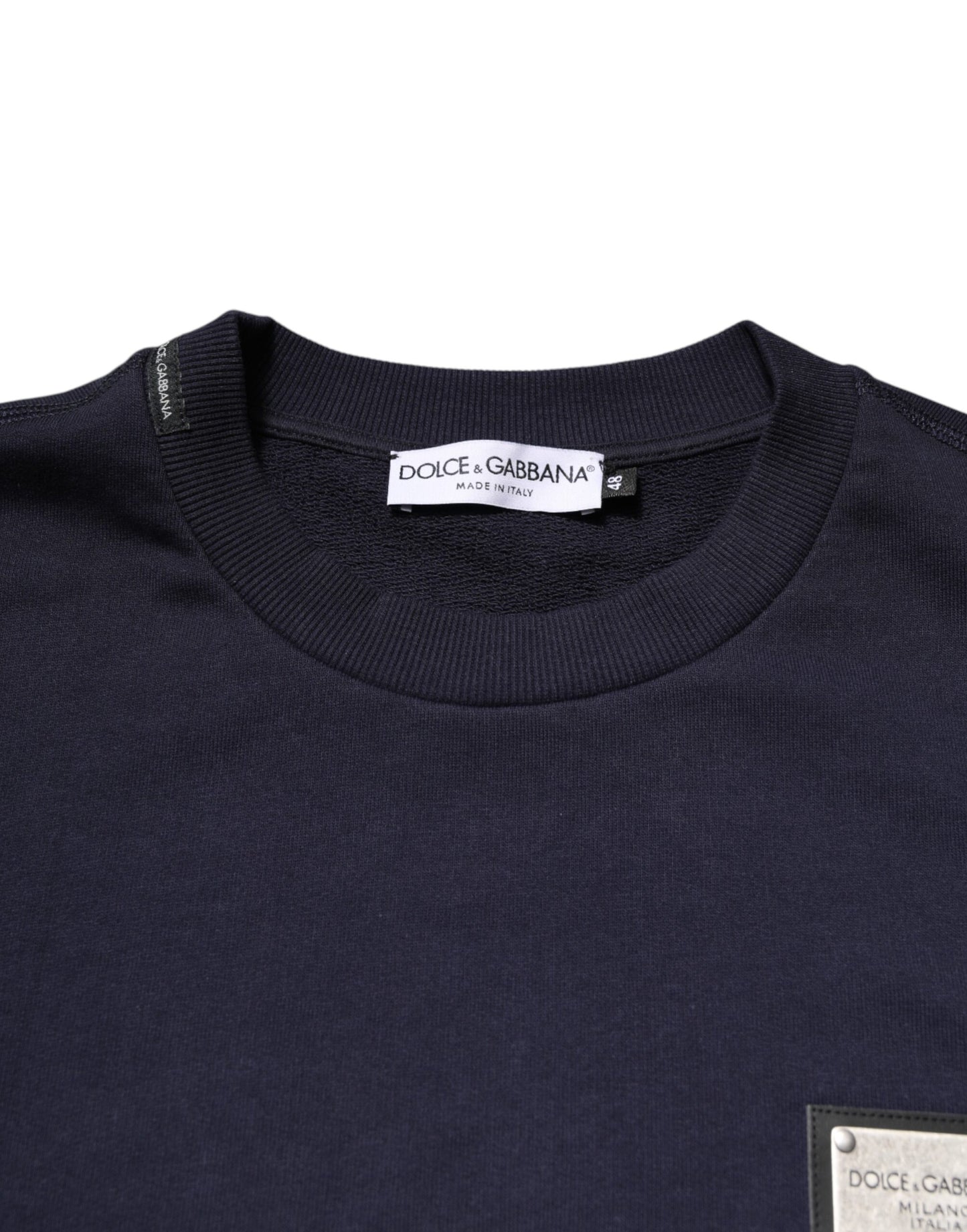 Dark Blue Logo Crew Neck Pullover Sweater