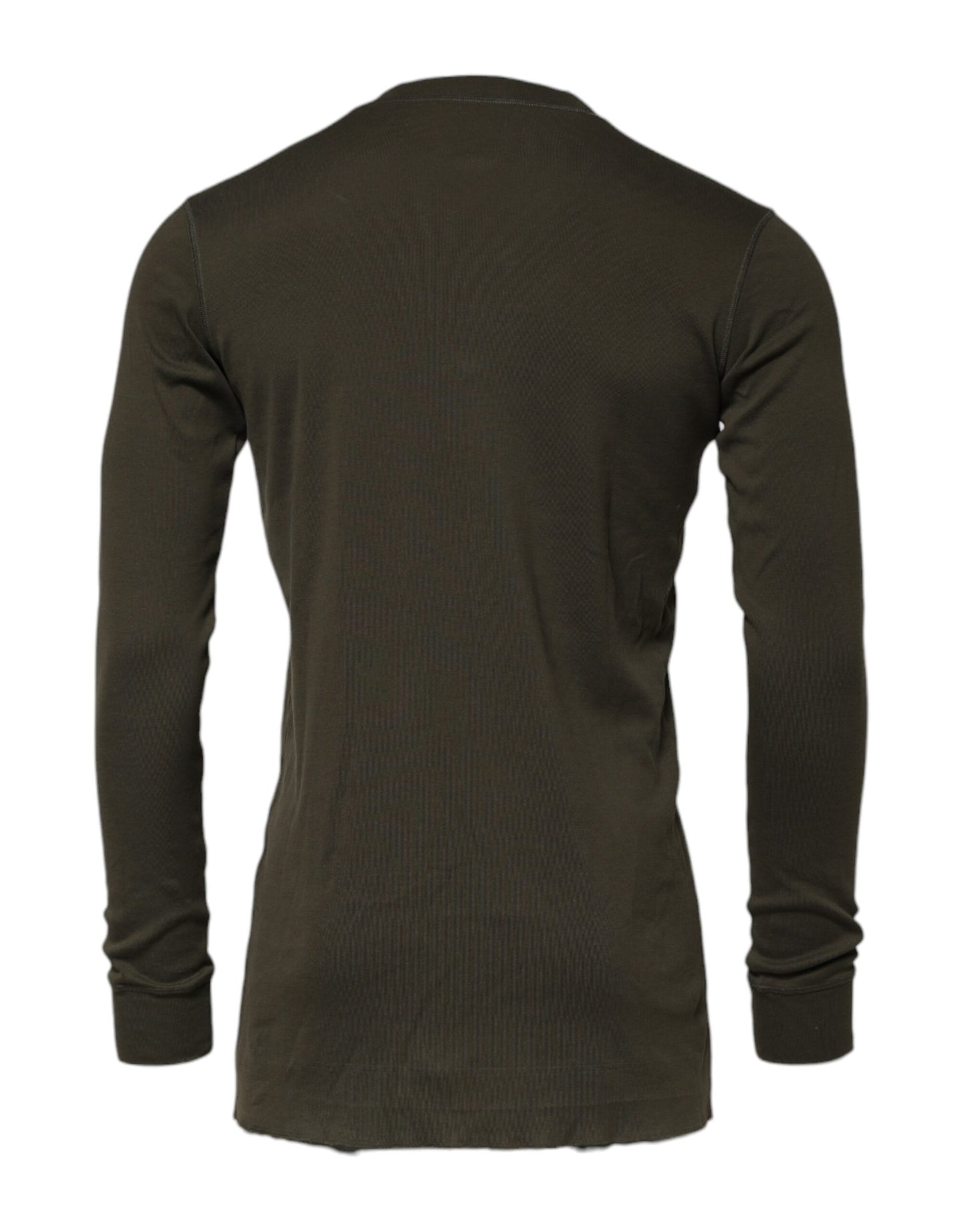 Dark Green Long Sleeves Crew Neck T-shirt