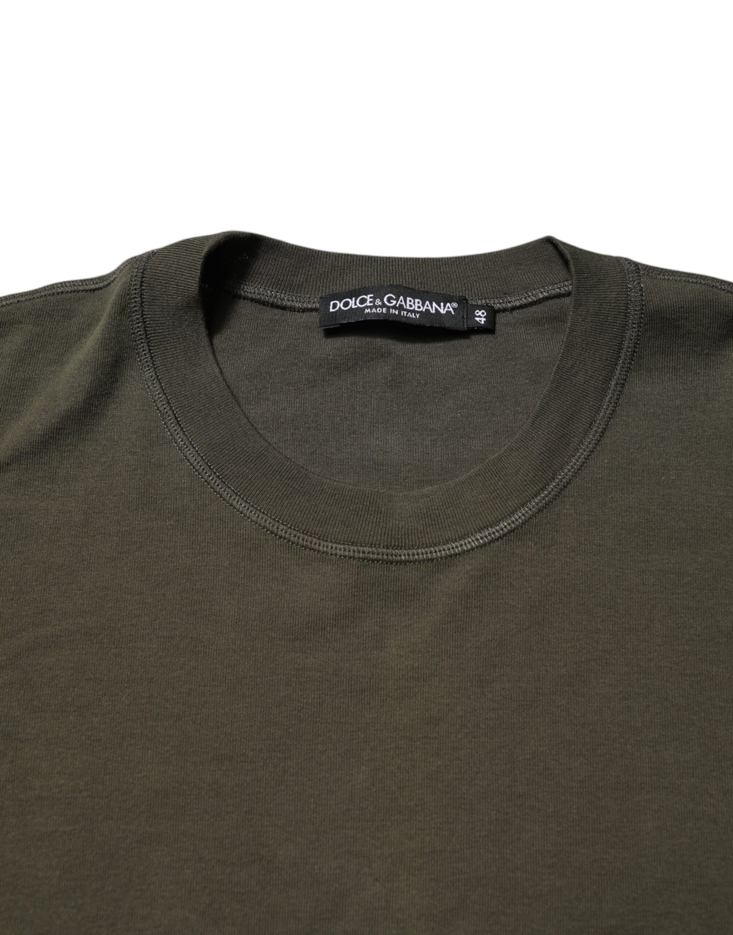 Dark Green Long Sleeves Crew Neck T-shirt