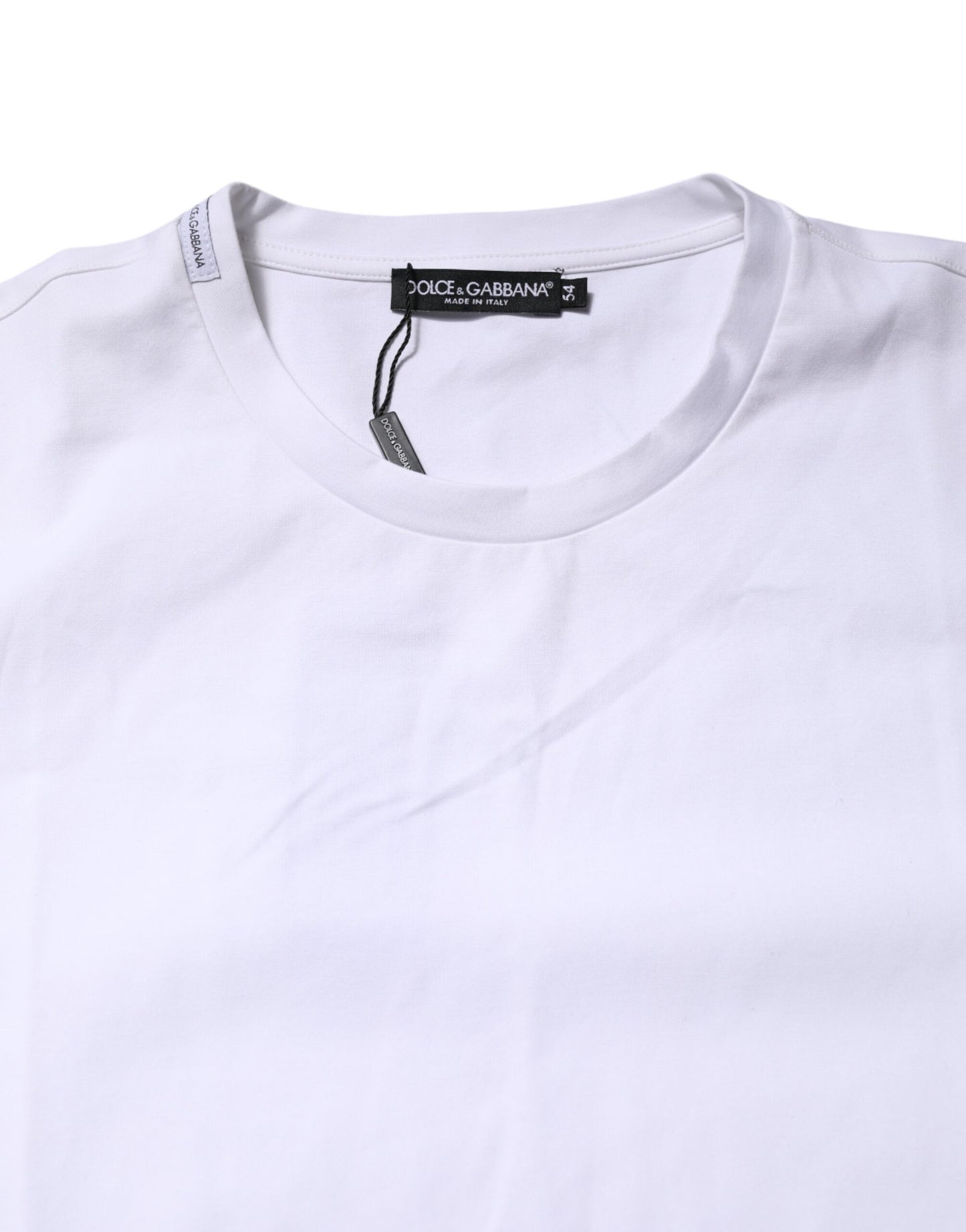 White Cotton Short Sleeves Crew Neck T-shirt