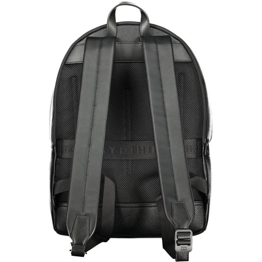 Black Polyester Men Backpack