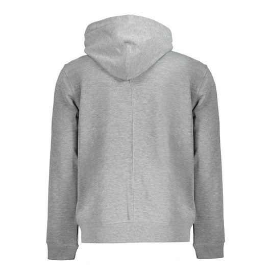 Gray Recycled Polyester Men Hoodie