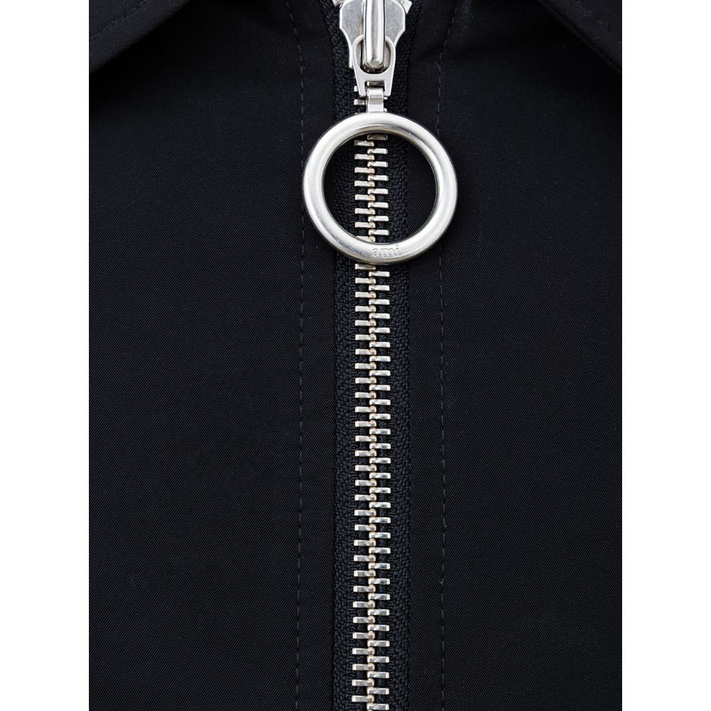 Black Polyester Bomber