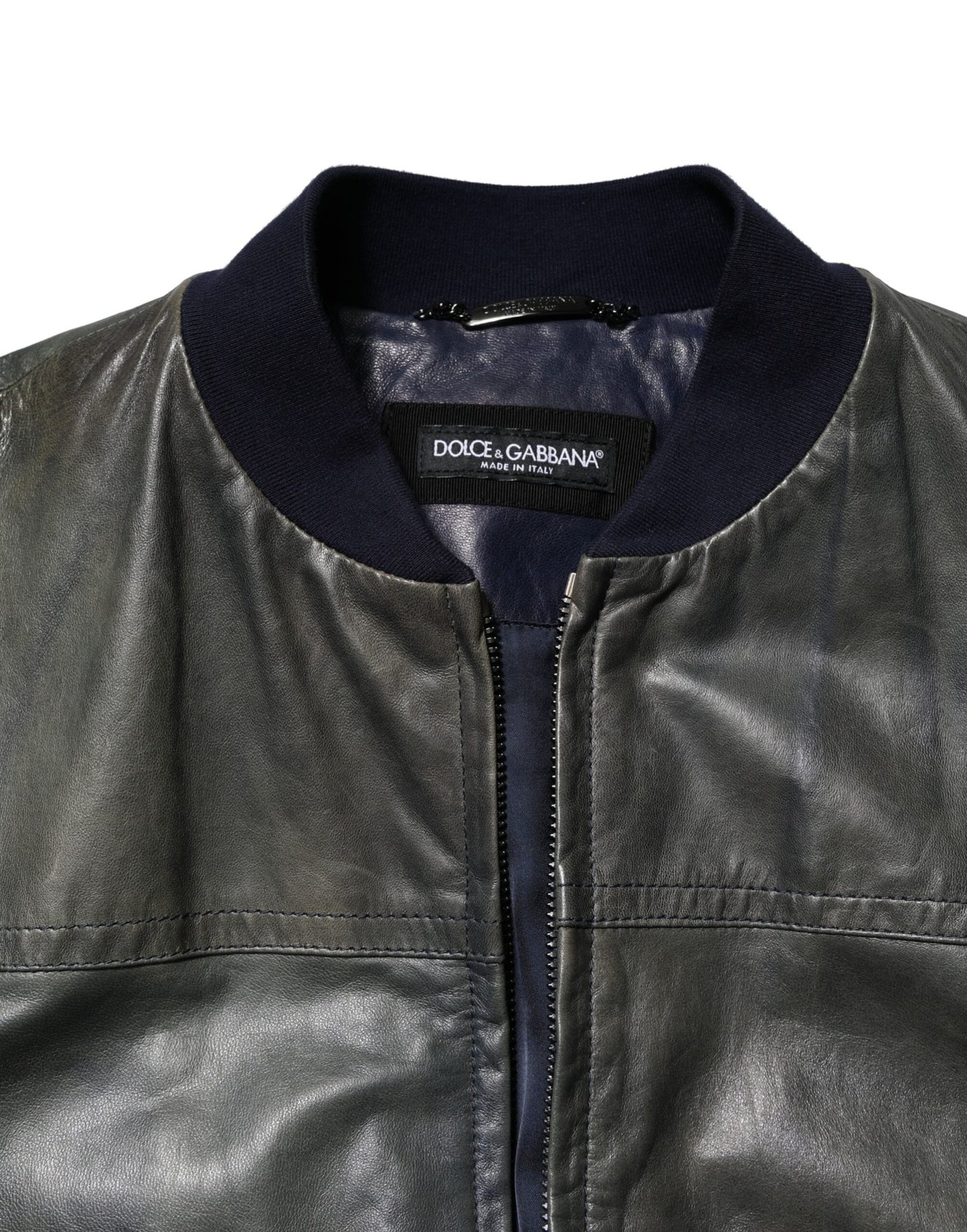 Black Lambskin Leather Biker Full Zip Jacket