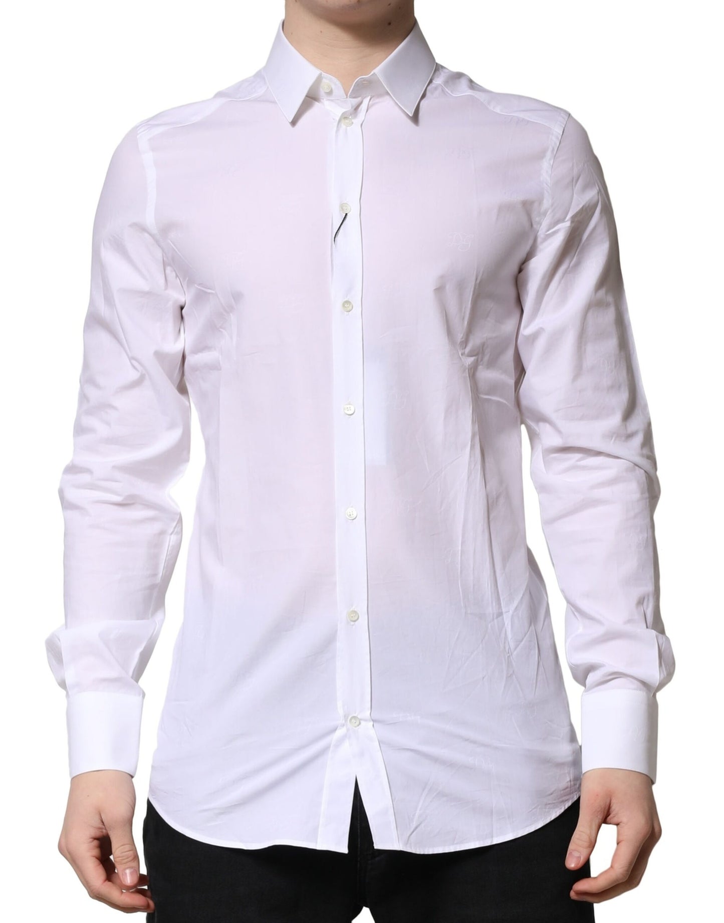 White GOLD Long Sleeves Dress Formal Shirt