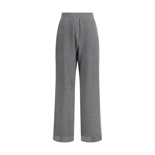 Gray Cotton Casual Pants