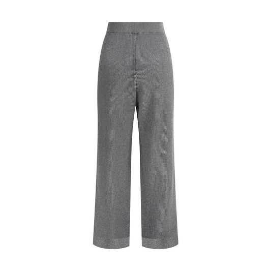 Gray Cotton Casual Pants