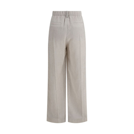 White Viscose Casual Pants