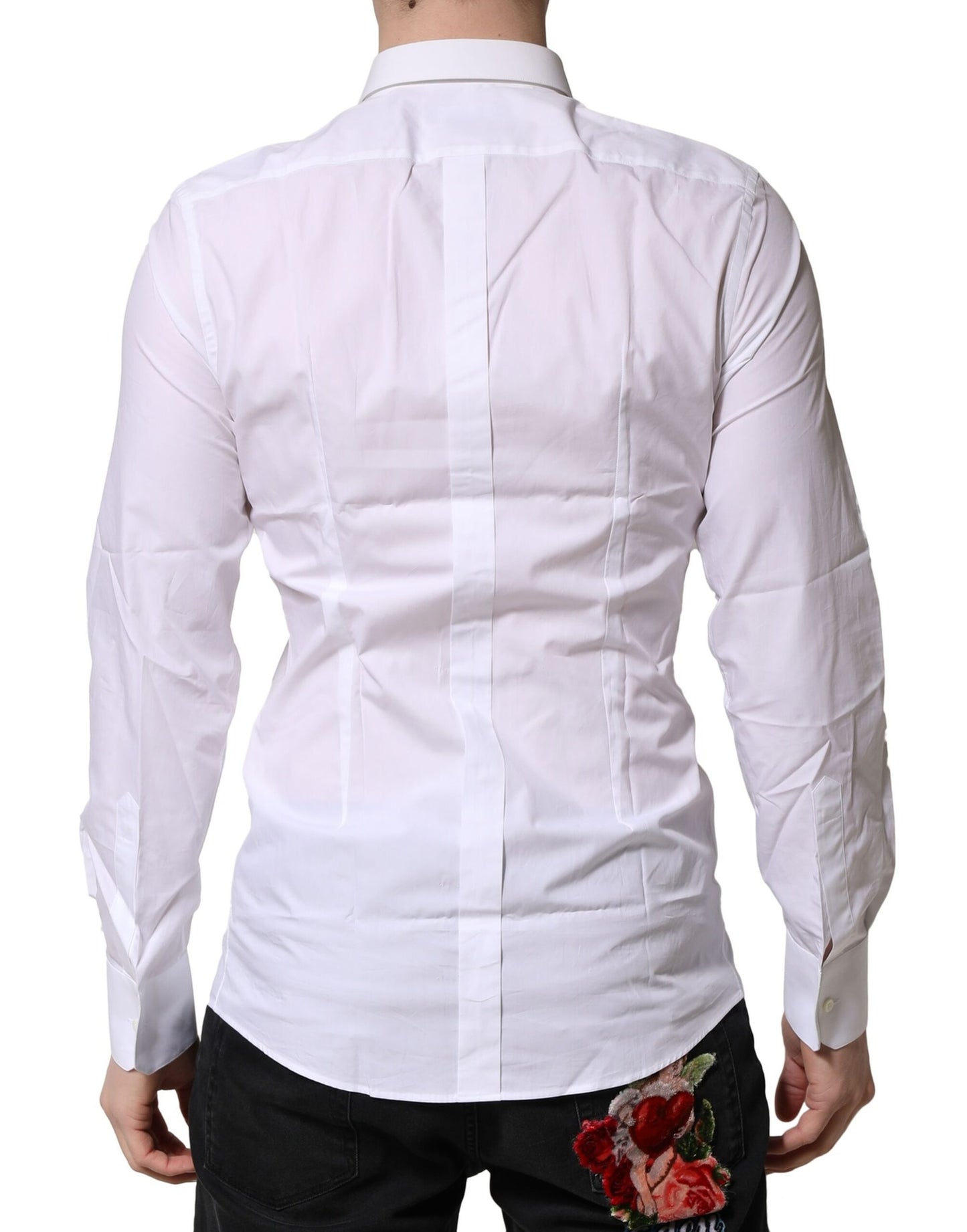 White Cotton GOLD Long Sleeves Formal Shirt