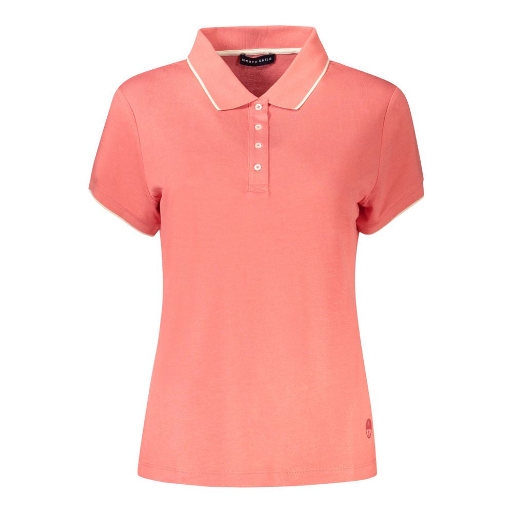 Pink Cotton Women Polo Shirt