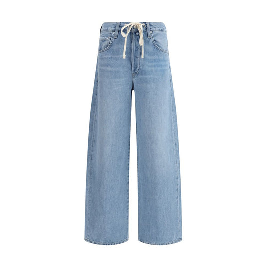 Light Blue Cotton High-Waisted Jean