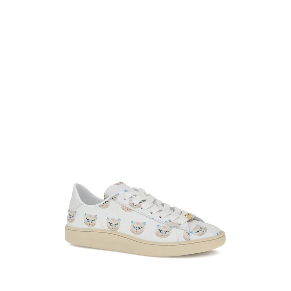 White Calf Leather Bos Taurus Low Top Sneakers