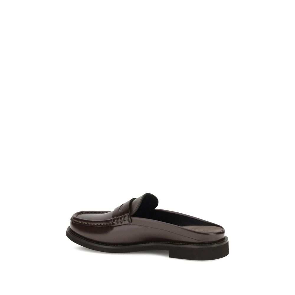 Brown Calf Leather Bos Taurus Slip-On Loafers