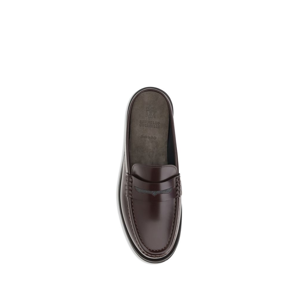 Brown Calf Leather Bos Taurus Slip-On Loafers
